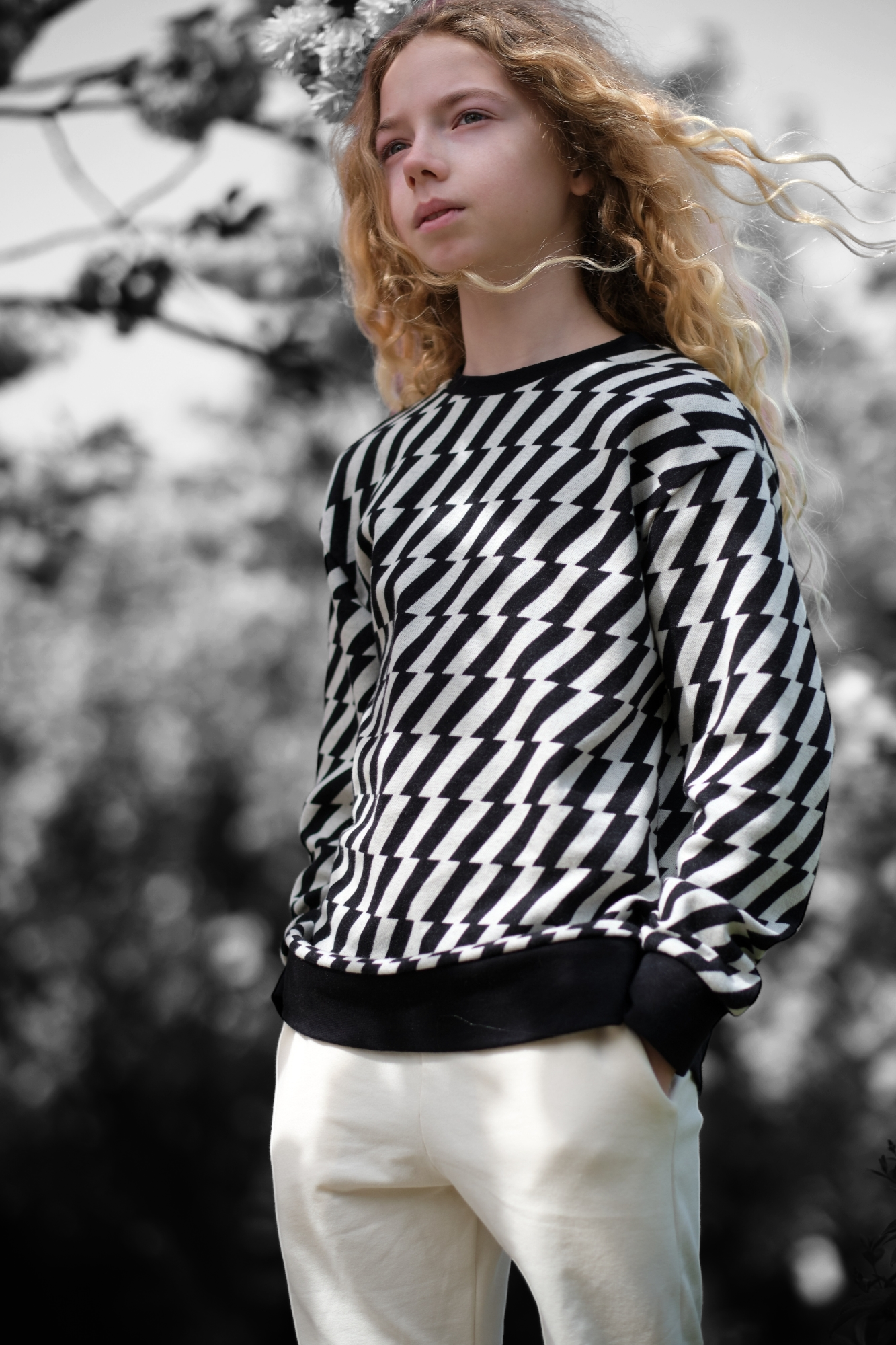 Trui Black & White Street ZigZag